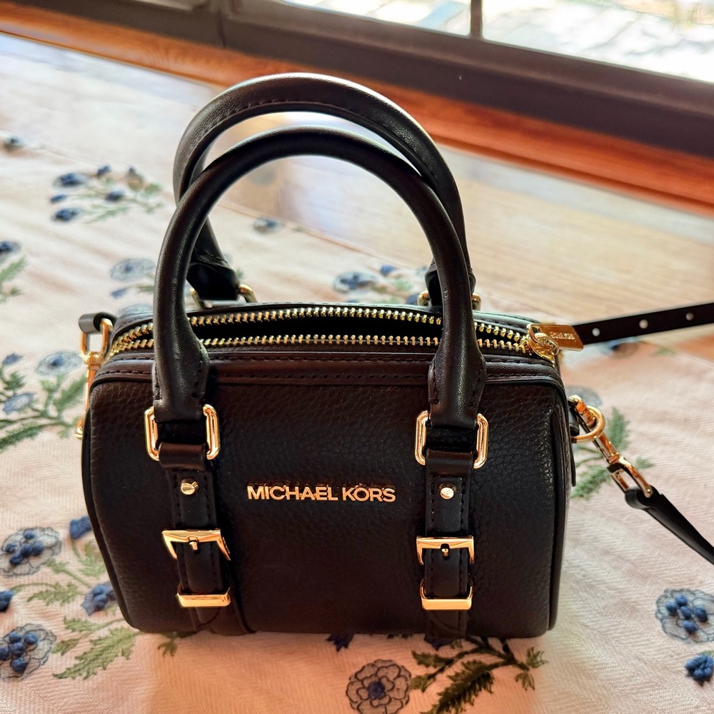 MICHAEL KORS Black Leather Mini Satchel - Picture 3 of 12